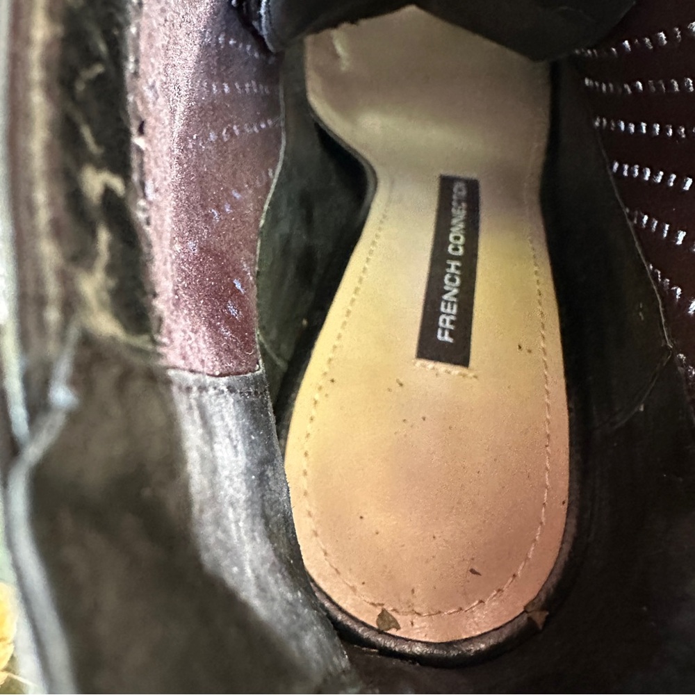 French Connection Black leather Heels size 38.5 - Picture 7 of 8